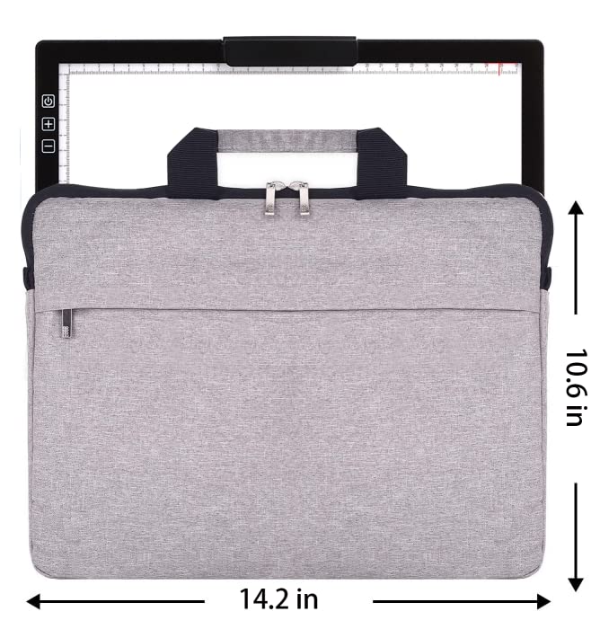 YINGWOND Rechargeable A4 LED Light Pad with Padded Case, Tracing Light Box w/Riser Stands and Paper Clip, 6 Levels of Brightness, Type-c Cable, Wireless Diamond Painting Light Board - style: Rechargeable-A4 Black+Padded case
