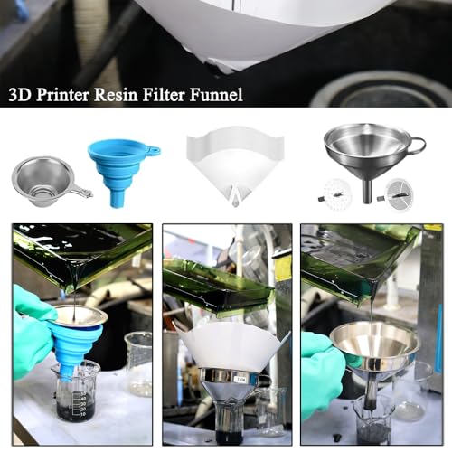 46PCS Resin 3D Printer Tool Kit with Silicone Mat, Gloves and Resin Funnels - style: Type 1
