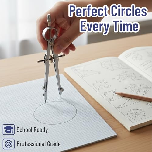 Mr. Pen- Geometry Set, 15 pcs, Light Blue, 6 Inch Swing Arm Protractor - color: Light Blue