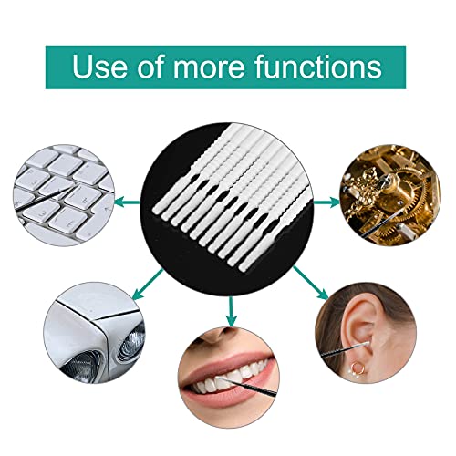 Dming 200 Pieces Disposable Micro Brush Applicator Microswabs for Eyelash Extension Removing Tools, Mini Cotton Swab Brushes for Makeup and Personal Care (White) - color: white