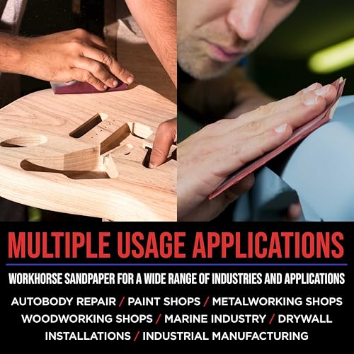 ProductionShop Premium Red 180 Grit 1/4 Sheet Size Red Sanding Sheets, Box of 30 - Hook & Loop Backing Sandpaper, Medium-Cut Abrasive - Fits Palm Sanders, Hand Sanding Blocks - Woodworking, Auto Paint - style: 180 Grit