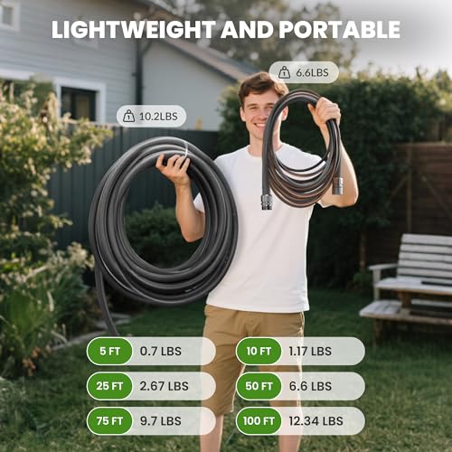 Giraffe Tools 25FT Lay Flat Garden Hose 50% Lighter Water Hose - size: 25FT