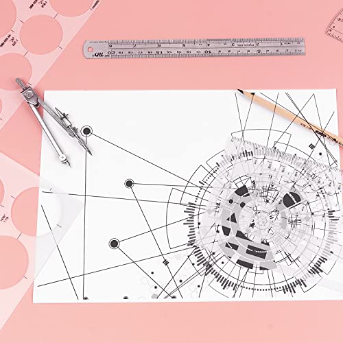 Tamaki Circle Template Circle Round Stencil Templates for Drafting for Office and School Building Formwork Drawings Templates, Large and Small Size, 6 Pack - size: 11.42 x 8.70 Inch (Pack of 2)