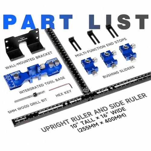 Cabinet Hardware Jig, Cabinet Drawer Pull Jig, Cabinet Pull Template Tool - color: Blue-black