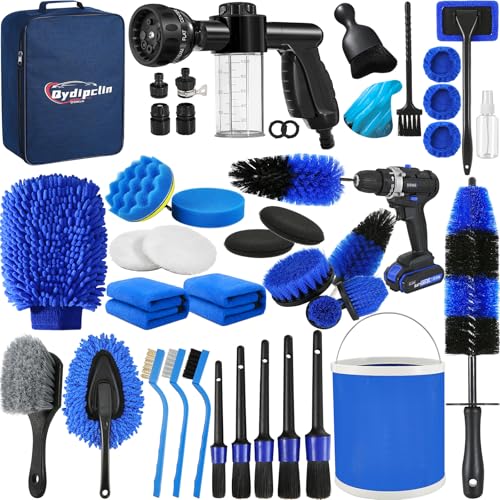 42Pcs Car Detailing Kit Detailing Brush Set Car Wash Cleaning Kit Blue - size: 42pcs