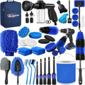 42Pcs Car Detailing Kit Detailing Brush Set Car Wash Cleaning Kit Blue - size: 42pcs