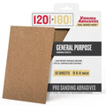Sandpaper Sheets General Purpose Combo Pack, 9x11, 120/180 Grit, 10 Pack - style: Fine