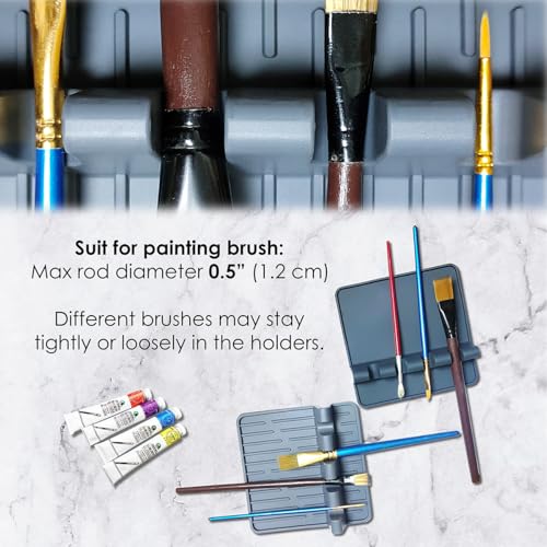 Paint Brush Holder Set, Grey, 2 Pack