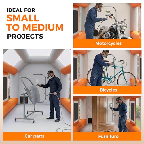 10x8.5x7ft Inflatable Paint Booth, Light Water-Resistant 210D Oxford Portable Spray Booth with Powerful Blower, Professional Mobile Workshop for Car Parts Furniture Crafts - size: 10*8.5*7 ft