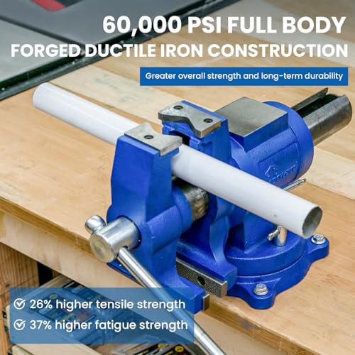 Forward DT100 4 Inch Heavy Duty Bench Vise with 360° Swivel Base and Head - size: 4 Inch