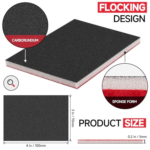 Shinboc 20 PCS Sanding Sponge 600 Grit, Hook and Loop Sandpaper Block - style: 600 Grit