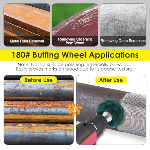 9 PCS Non Woven Abrasive Buffing Polishing Wheel Drill Attachment Set