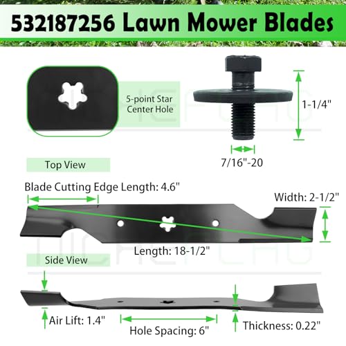 3 Pack 532187256 Mower Blades for Husqvarna 54 inch Z254F Decks - size: 532187256
