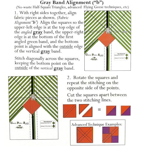 Clearly Perfect Angles Template by New Leaf Stitches – Color Coded Fabric Alignment Guide for Sewing 45 Degree Angles