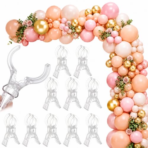 LemonRoad 10 Pack Large Balloon Arch Clips Spring Clamp for Backdrop, Clear - color: Clear