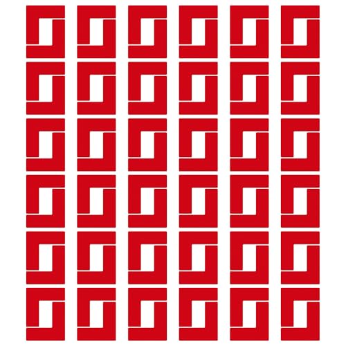 5S Location Marking Corner 72 Pack 6"x 6"x 2" Red L‑Shaped Stickers - color: Red