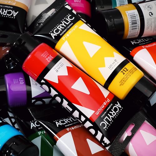 AUREUO Neon Red Acrylic Paint, 4 fl oz / 120ml, 1 Tube - color: Neon Red, size: 4 Fl Oz (Pack of 1)
