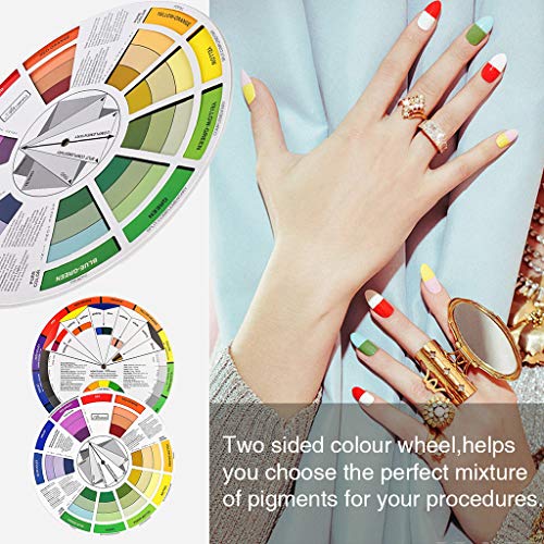 JimKing Creative Color Wheel, Paint Mixing Learning Guide, Art Class Teaching Tool for Makeup Painting Tattoo,Blending Board Chart Color Mixed Guide Hardboard(9.25inch) - style: Classic