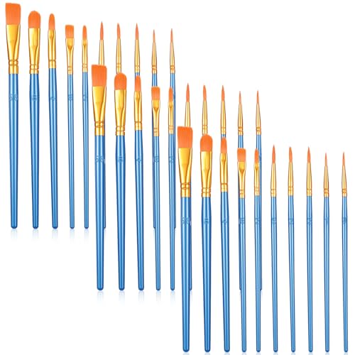 30 Pcs (3×10 Pack) Acrylic Paint Brushes Set, Fine Detailing