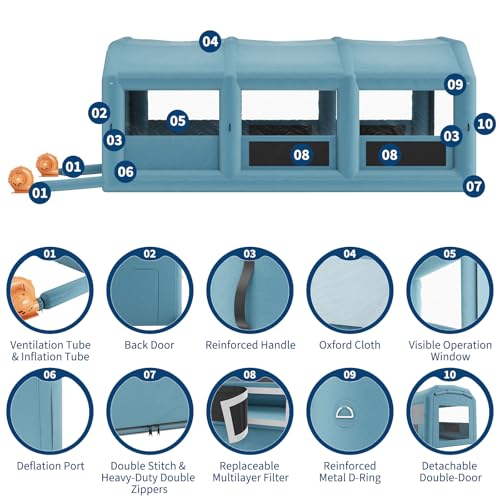 Inflatable Paint Booth, 26x15x11Ft Inflatable Spray Booth - color: 26x15x11Ft