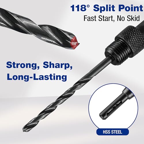 WORKPRO Self Centering Drill Bit Set, 3-Piece VIX Bit with Hex Key