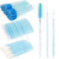 300 Pack Disposable Spoolies Brushes Sets Mascara Wand Lip Brushes Cotton Swab for Eyebrow Eyelash Extension Tattoo Lipstick Applicator(Blue) - color: Blue