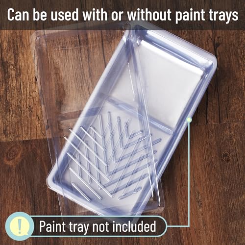 Bates- Paint Tray Liner, 4 Inch, 24 Pack, Clear, Plastic Disposable Paint Tray for Painting Walls - color: Clear, size: 24 Pack 4 Inch