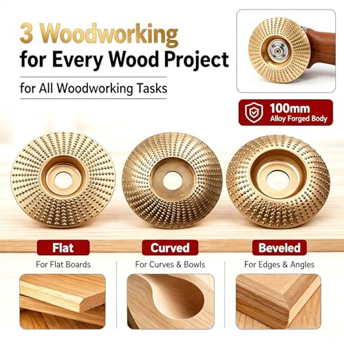 Angle Grinder Polishing Pad,Tungsten Carbide Wood Grinding Disc,Wood Grinding Carving Disc for 4-1/2 Angle Grinder,for Wood Sanding Polishing and Surface Finishing (21pcs Set) - color: 21pcs Set