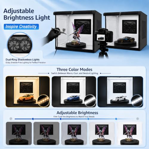 Airbrush Spray Booth with Dual Exhaust Fans, Portable Paint Booth
