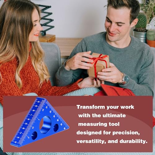 Ymapinc High-Precision Thickened Triangle Ruler Layout Measuring - color: Blue