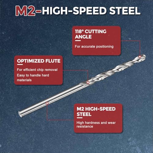 12pcs Micro Drill Bit #39 Diameter 2.527mm M2 HSS 135° for Metal - size: #39 (2.527mm)