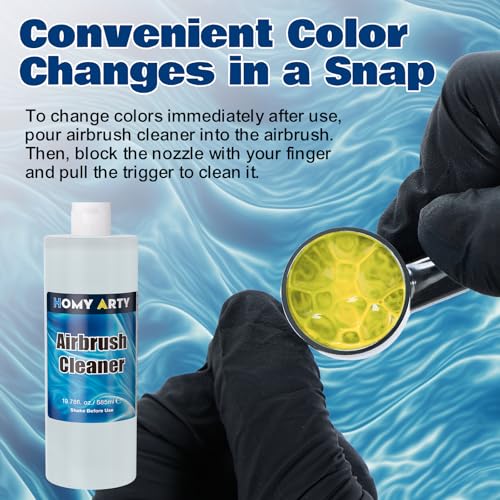 HOMY ARTY Airbrush Cleaner Kit 39.56 fl oz - with Nozzle Cleaner & Cleaning - size: 39.56fl oz
