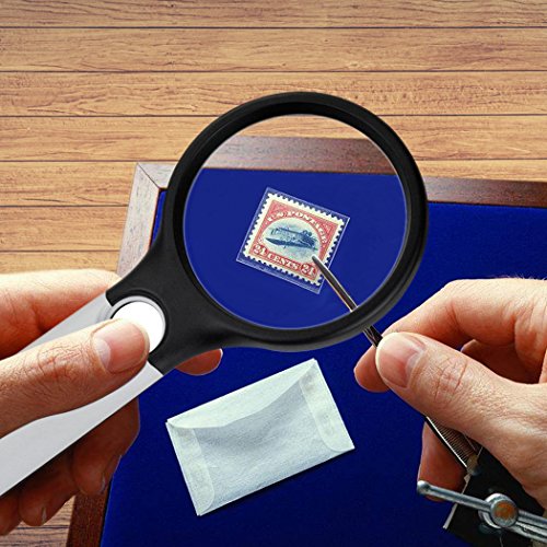 2 Pack Magnifier 3 LED Light, Marrywindix 3X 45X Handheld Magnifier Reading Magnifying Glass Lens Jewelry Loupe