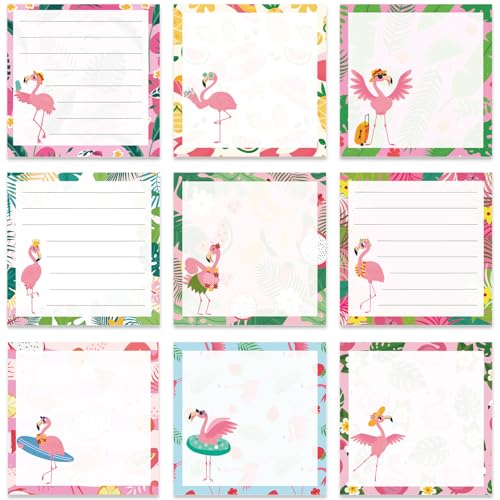 Pink Flamingo Sticky Notes 3x3 Gifts for Flamingo Lovers 9-Pack - color: Flamingo