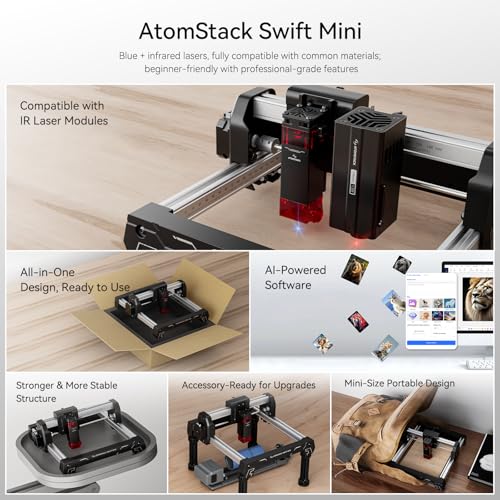 ATOMSTACK 2.5W Black Laser Engraver,Laser Engraver Machine,Desktop Engraver - color: 2500mW Black