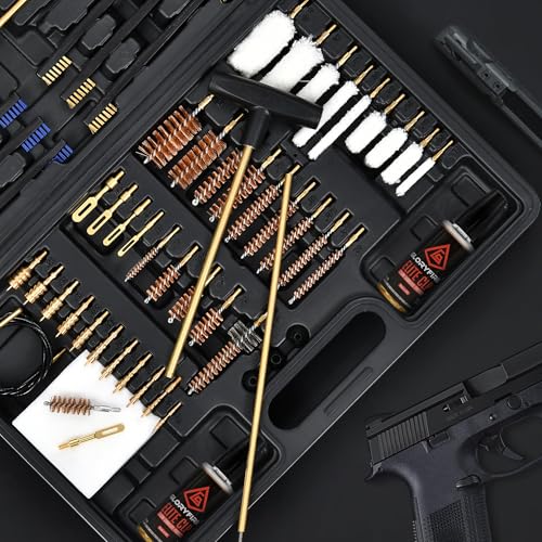GLORYFIRE Elite Universal Gun Cleaning Kit with All-Brass Brushes and Jags - size: 51 PCS