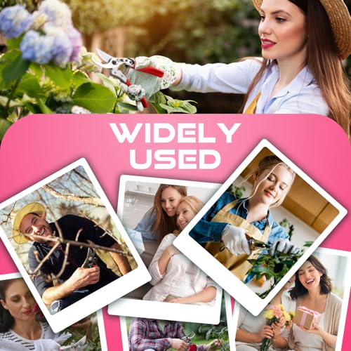 DECERK® 8.5" Bypass Pruning Shears for Women, Lightweight Garden Clippers - color: Pink