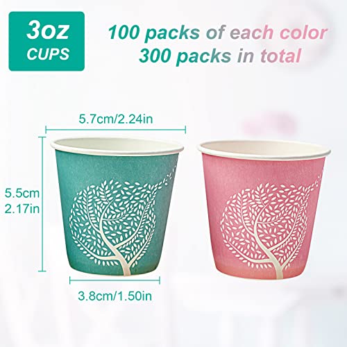 LITOPAK 300 Pack 3 oz Paper Cups, Colorful Disposable Mouthwash Cups 3 oz - style: 300pack Colour mixture