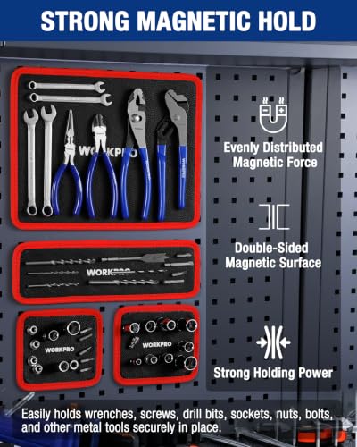 WORKPRO 4-Piece Magnetic Tool Mat - size: 4pc