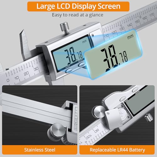 Neoteck 8inch/200mm Stainless Steel Digital Caliper and Feeler Gauge Set