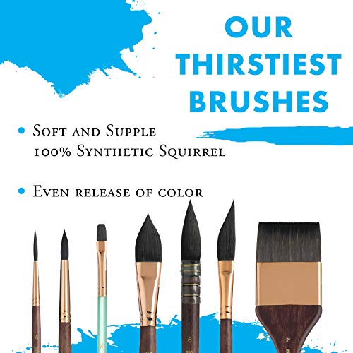Princeton Artist Brush, Neptune Series 4750, Synthetic Squirrel Watercolor Paint Brush, Script Liner, Size 1