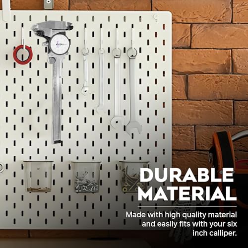 Secure Wall Mount for 6 Inch Digital, Vernier, & Dial Calipers: Organize and Protect Caliper Measuring Tools - Ideal for Machinists, Engineers, & Precision Instrument Users - Workshop & Pegboard Setup