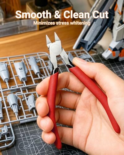 U02 Ultra-thin Single Edge Model Nippers 4.9in Plastic Sprue Cutter - color: Red