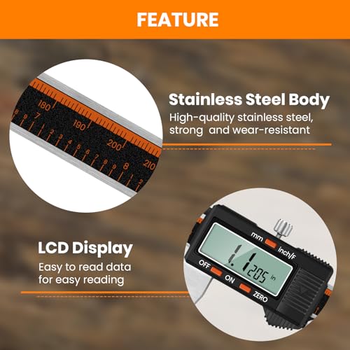 HARDELL Digital Caliper 12 Inch, Micrometer Calipers with Large LCD Screen (Pack of 2) - size: 12 Inch (Pack of 2)