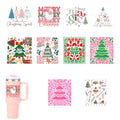 10pcs Merry Christmas Magic UV DTF Transfer Decals for Glass Cup Rub on Pine Tree UVDTF Cup Wraps for Ceramic Mugs Merry Bright Decoration Applique - style: CD23