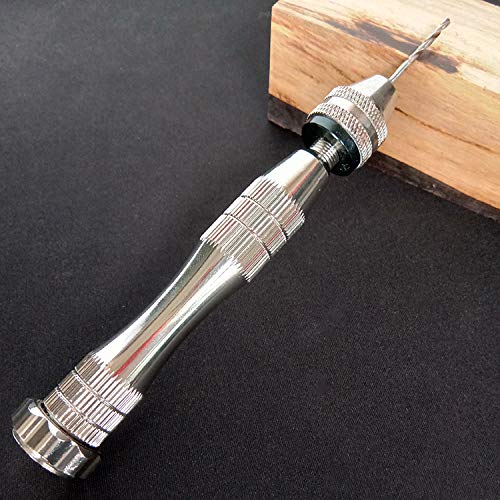 KINGFOREST Hand Drill, 20pc HSS Bits 0.8-3mm, for Wood Resin（Silver） - size: silver-20pcs drills