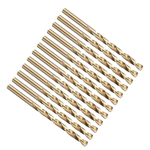 PATIKIL #10 Drill Bit Micro M2 High-Speed Steel 135° Gold Finish 12Pcs - size: #10