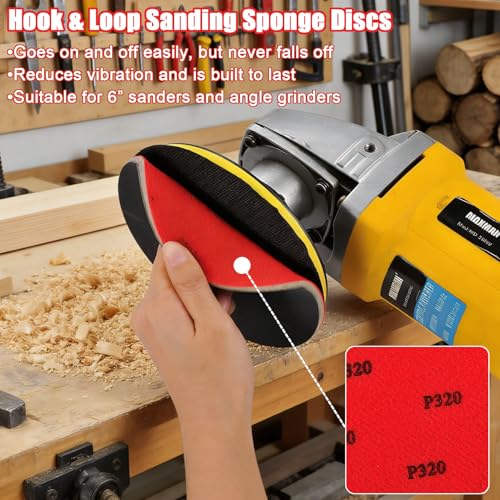 MAXMAN Foam Sanding Pads12pcs, 6" Sanding Sponge Set, 2000Grit for Auto - size: 6 inch, style: 2000 Grit