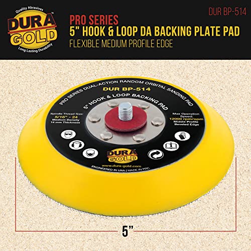 Dura-Gold Pro Series 5" Hook & Loop DA Backing Plate Pad - 14mm Thick - style: Hook & Loop (Low Profile)