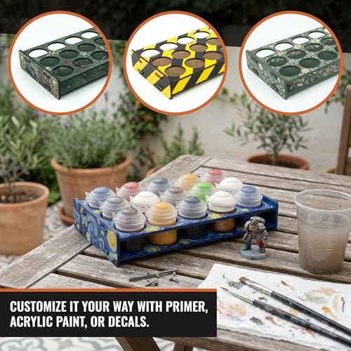 PROSCALE Mini Paint Holder for Miniatures & Modeling, Compact Project Paint Organizer Tray for 33mm Pots, Portable Tabletop Paint Rack, Compatible with Citadel (33mm) - color: Paint rack Mini